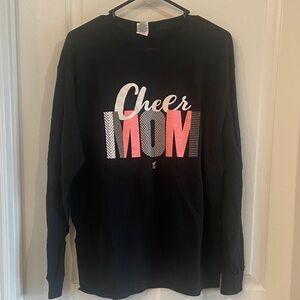 Varsity Black and Pink Cheer Mom Long Sleeve Tee